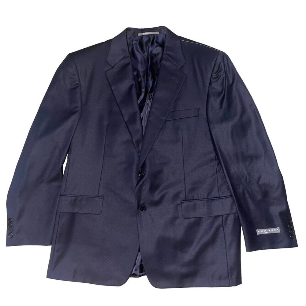 New HICKEY FREEMAN Blazer NWT Men Wool Dark Blue Suit Jacket MSRP 1495 44S